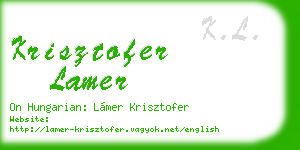 krisztofer lamer business card
