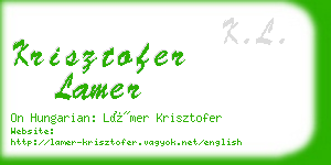 krisztofer lamer business card